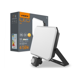 Прожектор светодиодный VIDEX F3 с датчиком движения и освещенности 50W 5000K 220V Black (VLE-F3-0505B-S)