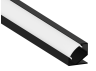 Профиль алюминиевый LEDUA АЛ-103 + рассеиватель для LED ленты угловой 2 м Черный