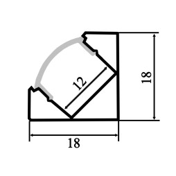 Алюмінієвий профіль для світлодіодної стрічки АЛ-07 1 метр анодований кутовий LEDUA