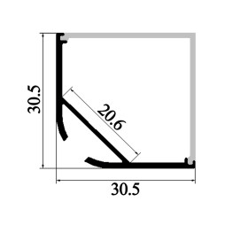 Алюмінієвий профіль для світлодіодної стрічки АЛ-05-1 1 метр анодований кутовий підвісний LEDUA