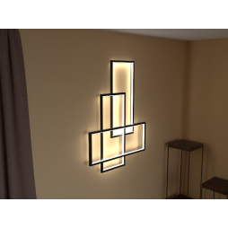 Светильник светодиодный настенный LEDUA Трио 32W 220V 3000К (650х400)х3 черный