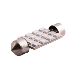 Светодиодная автолампа C5W SV8.5 12В 39мм SMD3528-16led красный