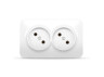 IP20 Розетка зовнішня подвійна біла VIDEX BINERA