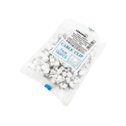 Кліпса кабельна 7x16мм плоска біла 100шт LMA2713 Лємансо