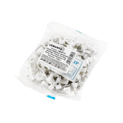 Кліпса кабельна 9x16мм плоска біла 100шт LMA2715 Лємансо