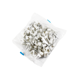 Кліпса кабельна 9x16мм плоска біла 100шт LMA2715 Лємансо