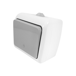 Выключатель 1-клавишный проходной Lemanso Немо IP54 Серый (LMR2404)