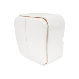 Выключатель 2-клавишный Lemanso Нота Белый (LMR2302)