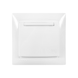 Розетка Lemanso Сакура с крышкой, с заземлением Белый (LMR1027)