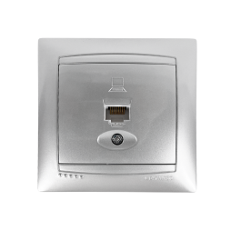 Розетка комп'ютерна 1-на Сакура срібло LMR1328 Лємансо