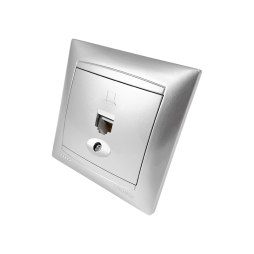 Розетка комп'ютерна 1-на Сакура срібло LMR1328 Лємансо