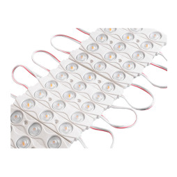 Світлодіодні модулі 2835-3smd 12V IP65 1,5ватт з лінзою тепло білий (по 20шт пластина) LEDUA