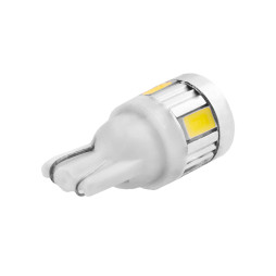 Світлодіодна авто лампа T10-5630-6smd білий корпус білий 12V LEDUA