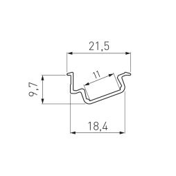 Профиль алюминиевый анодированный GTV для LED ленты врезной угловой 2 м