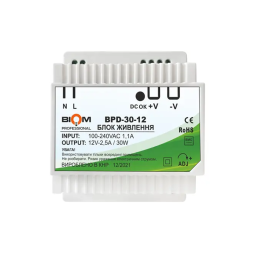 Блок живлення на DIN-рейку Biom Professional DC12 30W BPD-30-12 2,5A