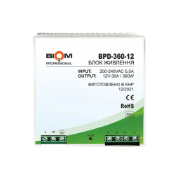 Блок живлення на DIN-рейку Biom Professional DC12 360W BPD-360-12 30A