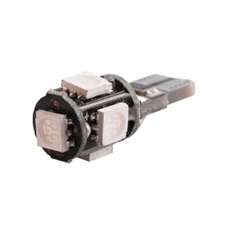 Светодиодная автолампа T10 W5W с обманкой 12В SMD5050-5led синий