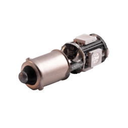 Светодиодная автолампа BA9S T4W с обманкой 12В SMD5050-5led синий