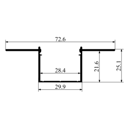 Алюмінієвий профіль для світлодіодної стрічки для гіпсокартона АЛ-50 3 метра анодований під штукатурку без дифузора LEDUA