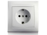 Розетка 1-я с заземлением LEMANSO Сакура белая LMR1021