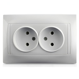 Розетка 2-я LEMANSO Сакура белая LMR1022