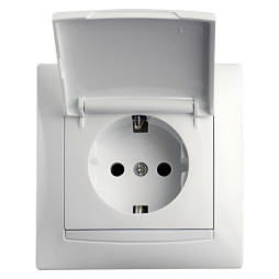 Розетка з кришкою LEMANSO Сакура біла  LMR1027