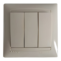 Выключатель 3-й LEMANSO Сакура крем LMR1108