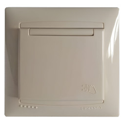 Розетка  кераміка 1-на з кришкою LEMANSO Сакура крем  LMR1119