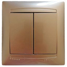 Вимикач 2-й LEMANSO Сакура золото  LMR1205