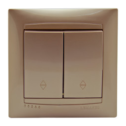 Выключатель 2-й проходной LEMANSO Сакура золото LMR1206