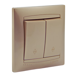 Выключатель 2-й проходной LEMANSO Сакура золото LMR1206