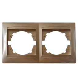 Рамка 2-на LEMANSO Сакура золото горизонтальна  LMR1211