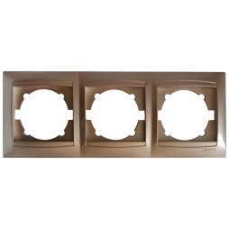 Рамка 3-на LEMANSO Сакура золото горизонтальна  LMR1212