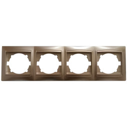 Рамка 4-на LEMANSO Сакура золото горизонтальна  LMR1213