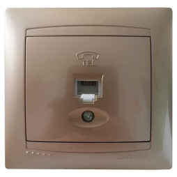 Розетка телефонна 1-на LEMANSO Сакура золото LMR1225