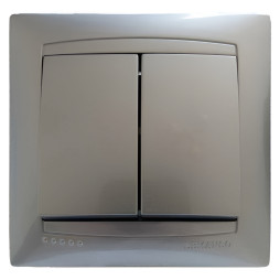 Выключатель 2-й LEMANSO Сакура серебро LMR1305