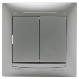 Выключатель 2-й проходной LEMANSO Сакура серебро LMR1306