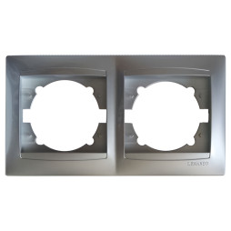 Рамка 2-на LEMANSO Сакура срібло горизонтальна  LMR1311