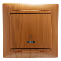 Вимикач 1-й прохідний + LED підсвітка  LEMANSO Сакура вільха  LMR1403