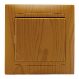 Выключатель 1-й проходной LEMANSO Сакура ольха LMR1402