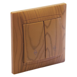 Выключатель 2-й проходной LEMANSO Сакура ольха LMR1406