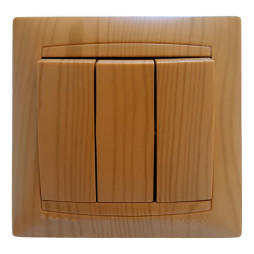 Выключатель 3-й LEMANSO Сакура ольха LMR1408