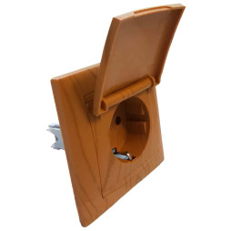 Розетка с крышкой LEMANSO Сакура ольха LMR1427