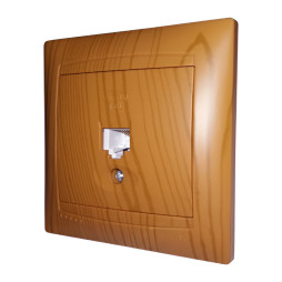 Розетка телефонная 1-я LEMANSO Сакура ольха LMR1425