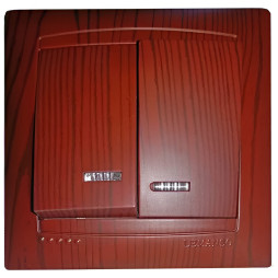 Вимикач 2-й + LED підсвітка  LEMANSO Сакура вишня   LMR1507