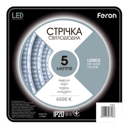 Світлодіодна стрічка Feron LS603 12В 4.8Вт/м 6500K (5 м в бабіні)