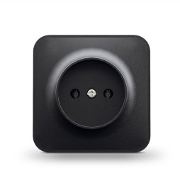 IP20 Розетка зовнішня одинарна чорний графіт VIDEX BINERA