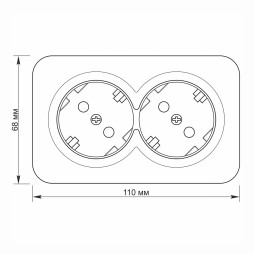 IP20 Розетка зовнішня подвійна із заземленням чорний графіт VIDEX BINERA