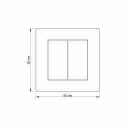 Выключатель двухклавишный белый TITANUM STANDARD
