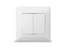 Выключатель двухклавишный белый TITANUM STANDARD